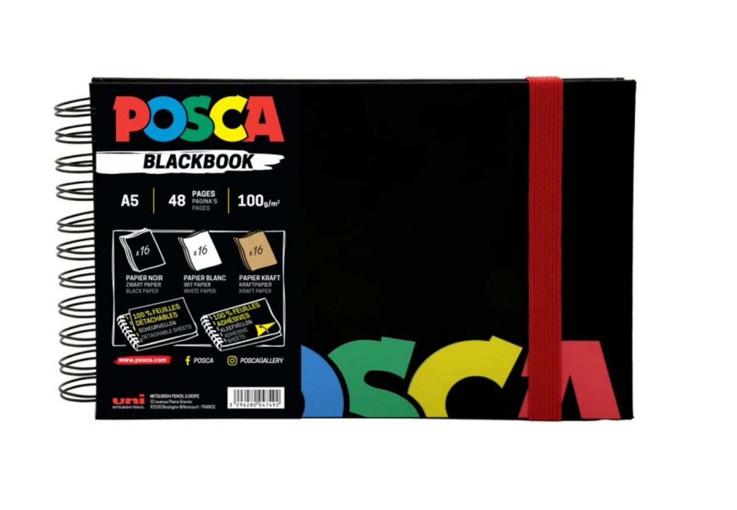 Posca Blackbook A5 skicář - Mix 3 barev papíru