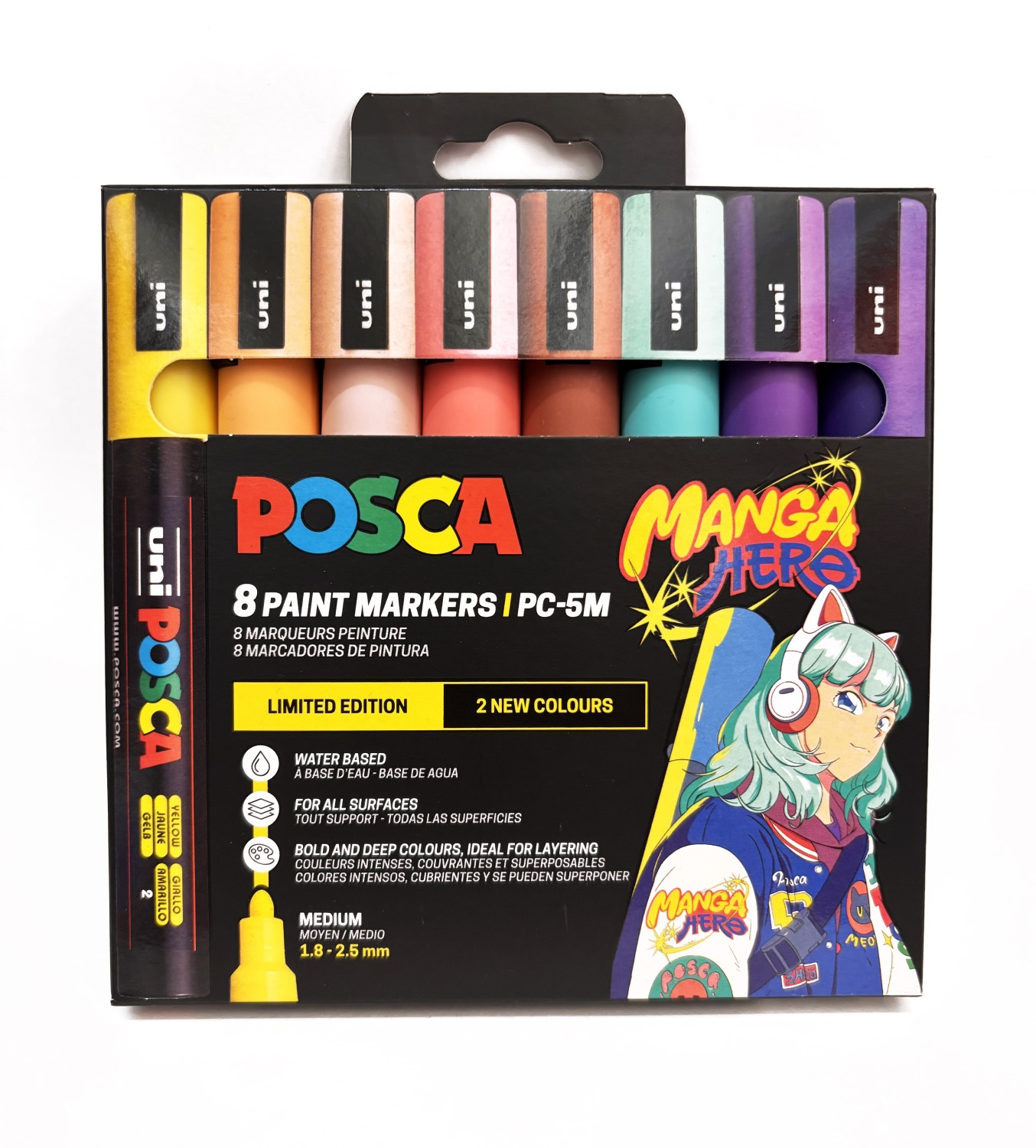 Sada akrylových fixů Posca Manga PC-5M - 8 ks, limitovaná edice